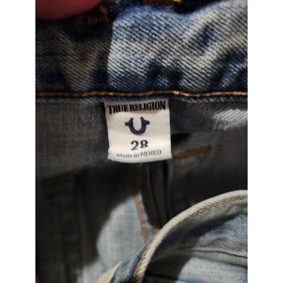 True Religion Jeans Womens 28 Blue Cameron Slim Boyfriend Grommet Rivet Denim - Picture 7 of 12